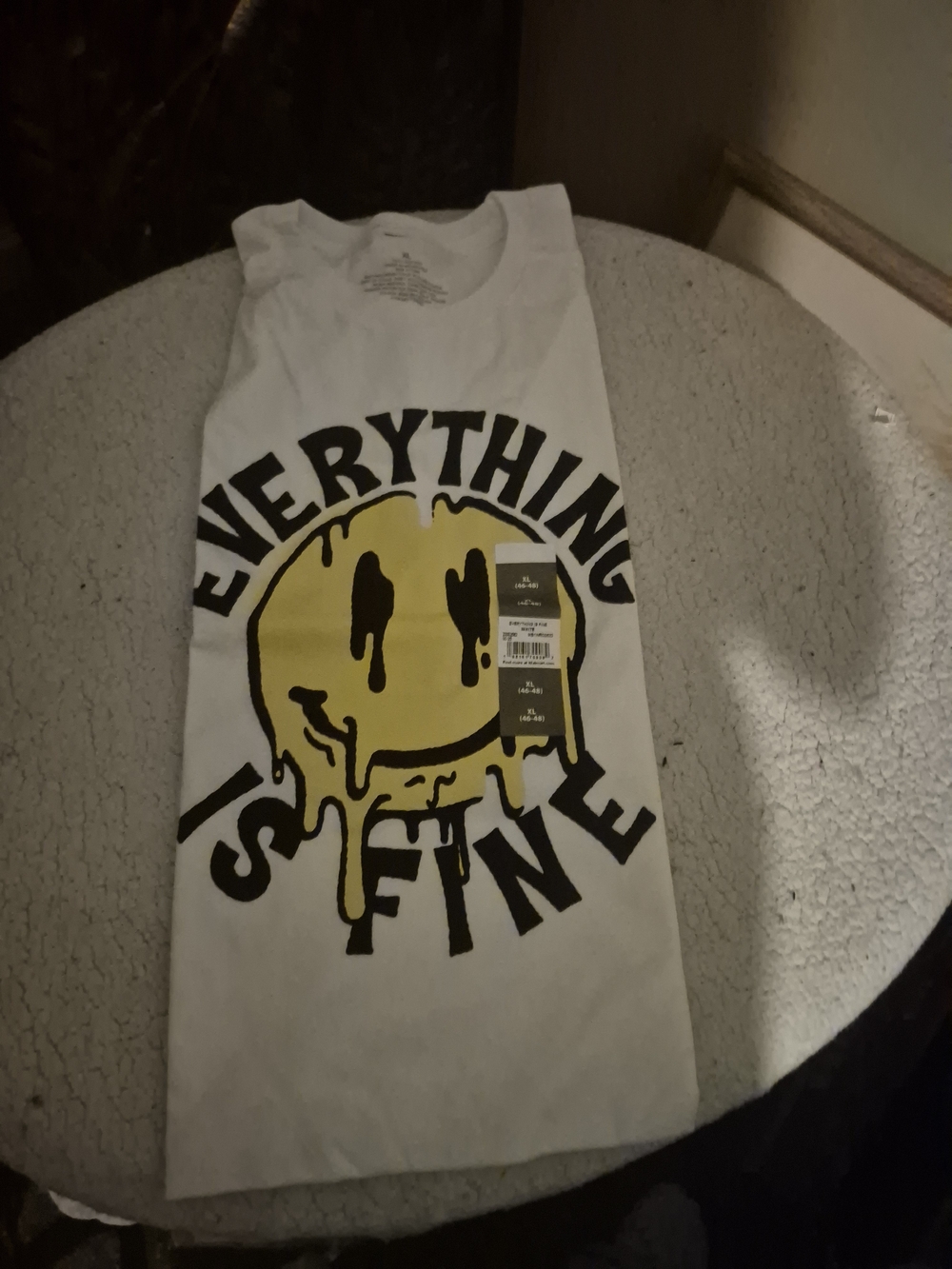 Unbranded White T-Shirt with Yellow Graphic - Everything Is Fine